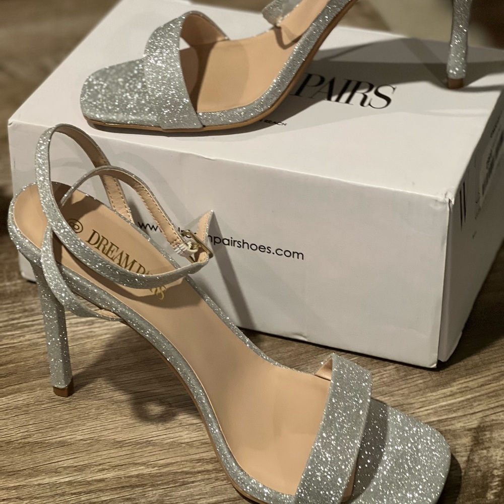 Silver high heel
